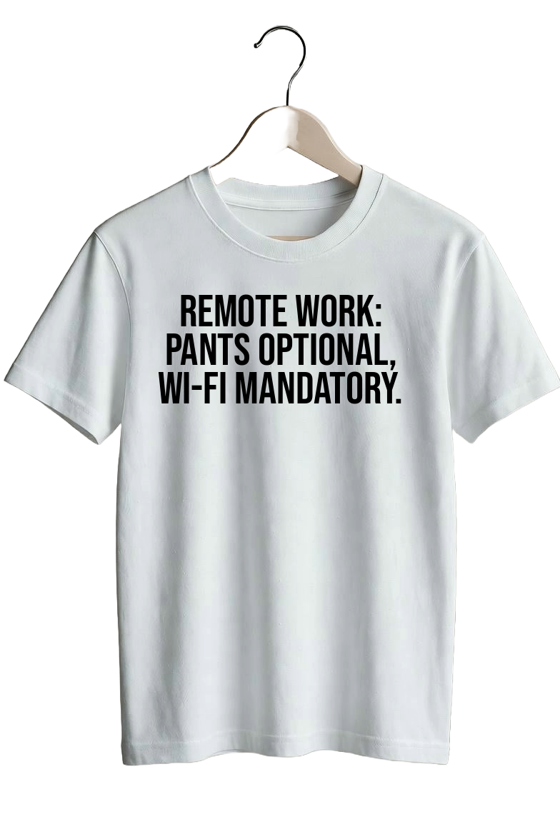 Remote work: pants optional, Wi-Fi mandatory.